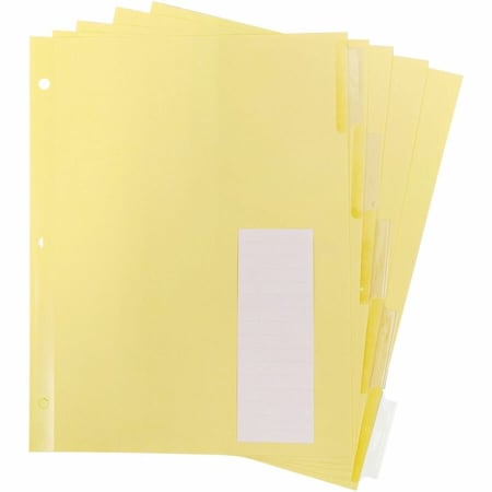 Business Source Buff Stock Ring Binder Indexes, No Color, 5PK BSN20068