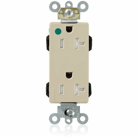 Leviton Illuminated Decora Receptacle, 20 Amp, 125 Volt M1636-ILI