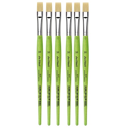 Da Vinci FIT Synthetics Student Brush, Synthetic, Acrylic & Oil, Flat, Series 379, Size 10, 6PK VA-379_10