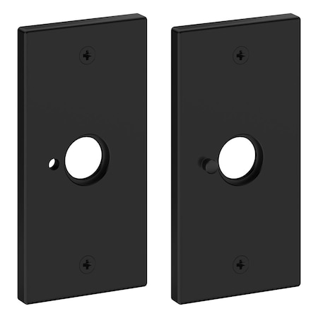 Baldwin Baldwin 5in Contemporary Privacy Rose Pair Satin Black Finish R052190PV