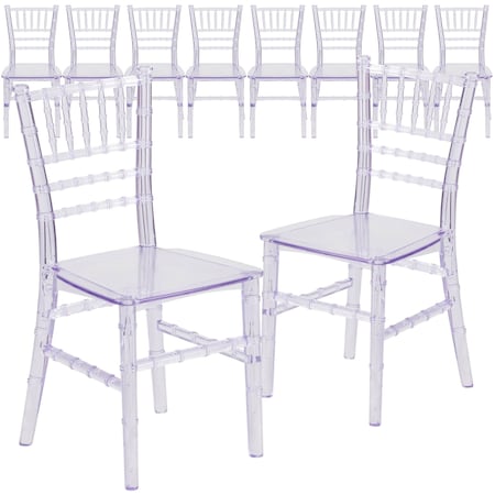 Flash Furniture Kids Crystal Transparent Chiavari Chair, PK10 10-LE-L-7K-CL-GG