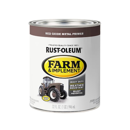 Rust-Oleum Exterior Paint, Primer, Oil Base, Red Oxide, 1 qt 280151