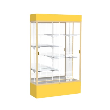 Ghent Lighted Floor Display Case 48x80x16, Mirror 3174MB-GD-GR