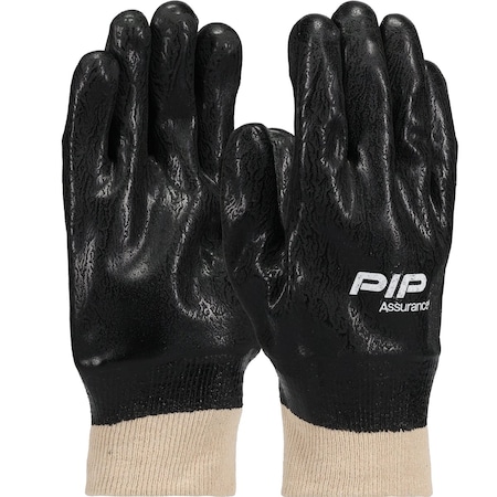 Pip Premium PVC Dipped Glove with Interlock Liner and Rough Sandy Finish, Knit Wrist, 12PK 9967