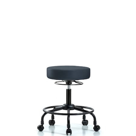 Blue Ridge Ergonomics Desk Stool, Vinyl, RT, Casters, Nav BR-VDHSO-RT-RC-8582