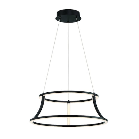 Eurofase Cadoux Trasitional Integrated LED Indoor Chandelier, 1-Light, Drum, Dimmable, Black 43885-015