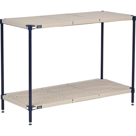 Global Industrial Nexel Nexelite 2 Shelf, Vented Plastic Mat Shelving Unit, Starter, 36"W x 24"D x 34"H B3152549