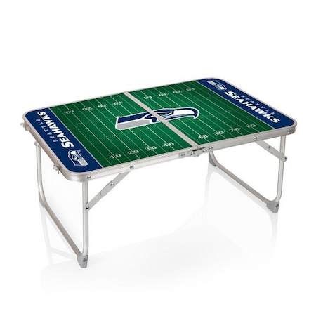Picnic Time Family Of Brands Seattle Seahawks - Concert Table Mini Portable Table, (Charcoal Wood Grain) 843-00-141-284-2