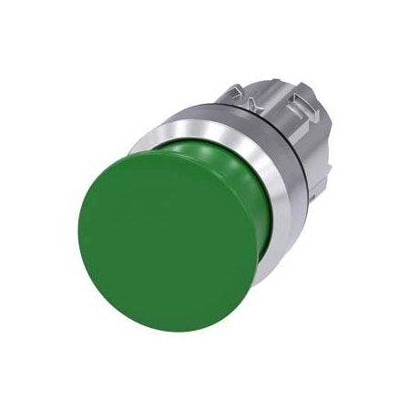 Siemens Mushroom pushbutton, 22 mm, round, metal, shiny, green, 30 mm 3SU1050-1AD40-0AA0
