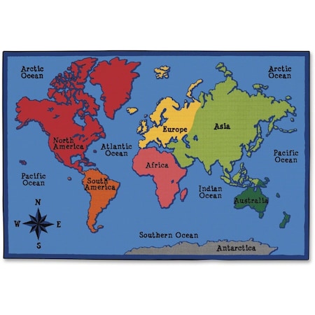 Carpets For Kids 72.86 World Map 6 ft. x 9 ft. 72.86