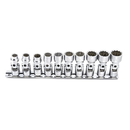 Genius Tools 3/8inDr. 10 Piece Metric Universal Hand Socket Set US-310M