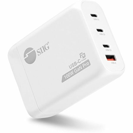 Siig 100W GAN PD COMBO CHARGER - 3C1A, POWERFULL 4-PORT HIGH-POWER CHARGER WITH THREE AC-PW2511-S1