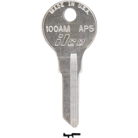 Ilco APS Nickel Plated File Cabinet Key AP5 / 100AM, 10PK IAL2529608B