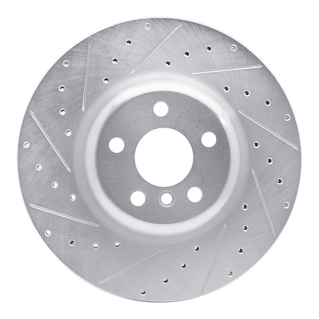 Dynamic Friction Co DFC Brake Rotor - Drilled and Slotted - Silver 631-31130L