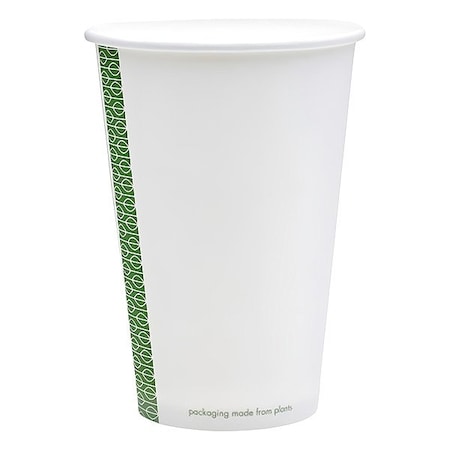 Vegware Hot Cup, 16 oz, Green; White, PK1000 LV-16G