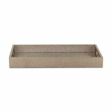 Homeroots 16in Gray Rectangular Wood Handmade Tray With Handles 483292