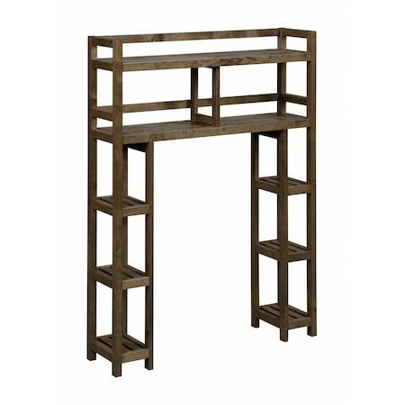 Homeroots Chestnut Finish 2 Tier Solid Wood Over Toilet Organizer 380014