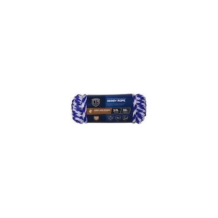 Richelieu Polypropylene Derby Rope, Braided, Smooth, Blue, 3/8-In. x 50-Ft. 643761