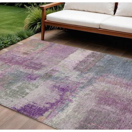 Homeroots 10' X 14' Lavender And Purple Abstract Washable Indoor Outdoor Area Rug 609309