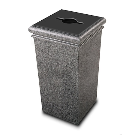 Commercial Zone Products StoneTec Square Open-Top Mixed Recycling Container, Pepperstone 722319