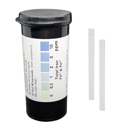 Bartovation Total Iron Test Strips for Measuring Water, 0-10 ppm [Vial of 25 Strips] DWQ12V25