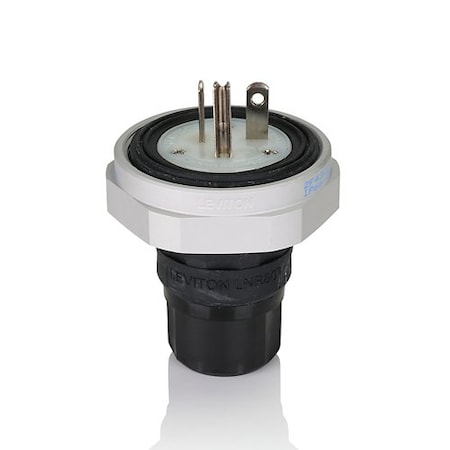 Leviton Straight Blade Plug, 20 A, Black LNR80-3E