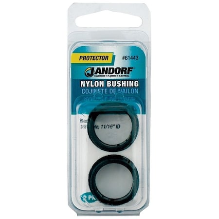 Jandorf Conduit Fitting Bushing, Push-On, Nylon, Black 61443