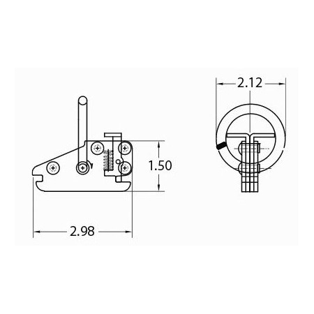 Doleco Track Fitting Series E with Ring, 1,000 lbs WLL 33300008