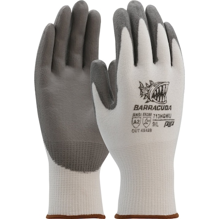 G-Tek Seamless Knit A2 Polykor Blended Glove with Polyurethane Coated Flat Grip on Palm & Fingers, 12PK 10547
