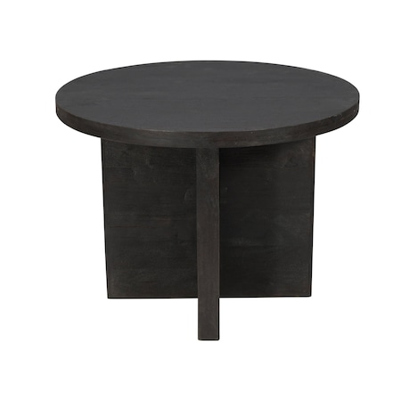 Homeroots 48" Deep Taupe Rounded Solid Wood Pedestal Base Dining Table 488599