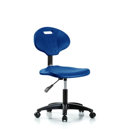 Blue Ridge Ergonomics Erie Poly Chair, Desk, Casters, Blue BR-TPDHCH-RG-A0-RC-BLU