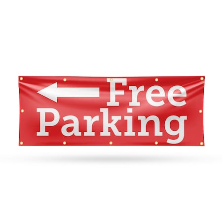 Signmission Free parking Left, 48 Inch x 120 Inch, Vinyl Banner B-120-30644