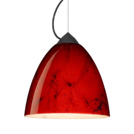 Besa Lighting Besa Vila Pendant, Magma, Black Finish, 1x 60W MAX E26 Base 1KX-4470MA-BK