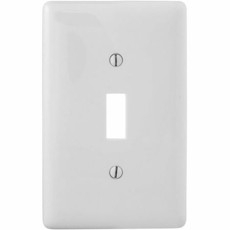 Hubbell Wiring Device-Kellems Wall Plate, Toggle, White, Nylon NPJJ1W