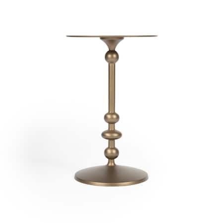 Homeroots 19" Bronze Aluminum Round Drink Size Pedestal End Table 634873