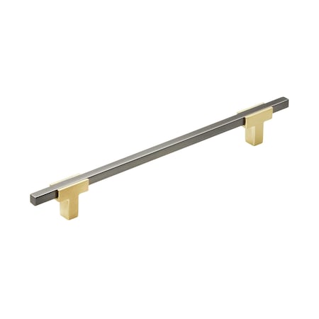 Amerock Urbanite 7-9/16 in 192 mm Center-to-Center Brushed Gold/Black Chrome Cabinet Pull BP778192BGLBCR