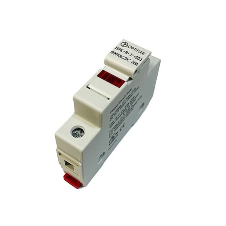 Optifuse Fuse Block, 3 Poles, 30A Amp Range, 600V AC/600V DC Volt Rating BPK-R-I-501