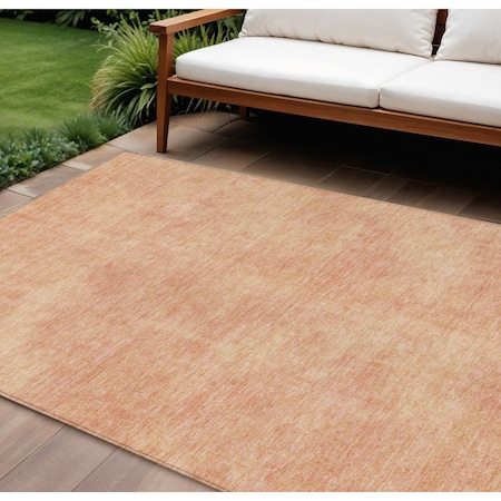 Homeroots 9' X 12' Peach Washable Indoor Outdoor Area Rug 598840