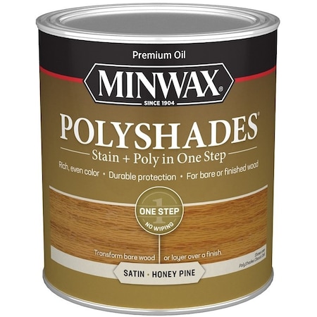 Minwax Waterbased Polyurethane Stain, Satin, Liquid, Honey Pine, 1 qt, Can 61310444