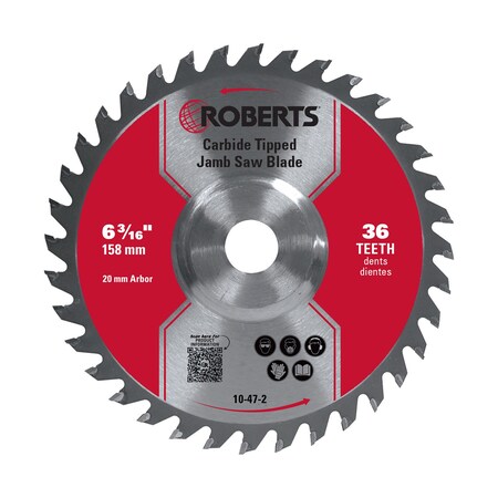 Roberts Jamb Saw Blade, 6 3/16 In, Carbide Tip 10-47-2