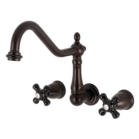 Kingston Brass Two-Handle Wall Mount Tub Faucet, Oil Rubbed Bronze KS1025PKX
