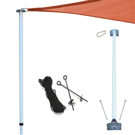 Perfectpatio 9 ft. Sun Shade Sail Extension Pole Kit PE3683805