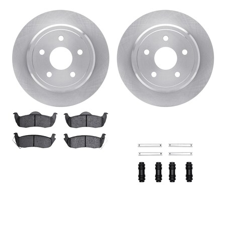 Dynamic Friction Co DFC Brake Rotor with 5000 Brake Pads and Hardware Kit 6512-42046