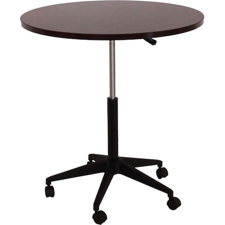 Boss Round Round Table, Mobile, 32", Mahogany, 38 in H, Mahogany N30-M