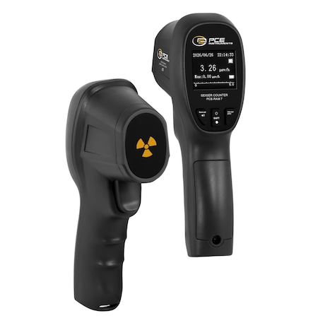 Pce Instruments Radiation detector, measures 0-9999 microsecondv/h with Geiger tube, TFT display, and acoustic alarm PCE-RAM 7