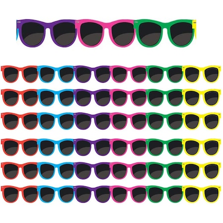 Hygloss Products Sunglasses Die-Cut Border, 12 Strips/36 Feet Per Pack, 6PK 33673
