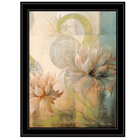 Homeroots Meandering Flowers II 2 Black Framed Print Wall Art 404844