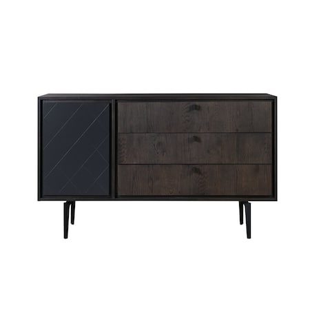 Homeroots 63" Gray Solid Wood Three Drawer Dresser 518623