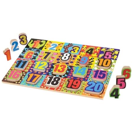 Melissa & Doug Jumbo Numbers Chunky Puzzle, 12in x 16in, 20 Pieces 3832