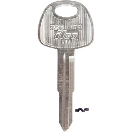 Kaba Ilco Hyundai Nickel Plated Automotive Key, HY14 / X236, 10PK AF01626002